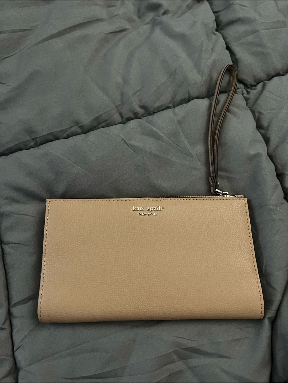 kate spade New York Taupe Leather Wristlet